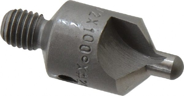 Made in USA - 2-1/2" OAL, 1/2" Head Diam, 2 Flute, 100° Incl Angle, Integral Pilot, Adjustable Stop Countersink - Apex Tool & Supply
