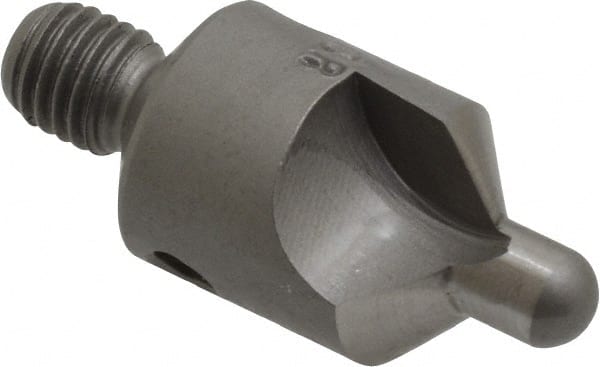 Made in USA - 2-1/2" OAL, 1/2" Head Diam, 2 Flute, 100° Incl Angle, Integral Pilot, Adjustable Stop Countersink - Apex Tool & Supply