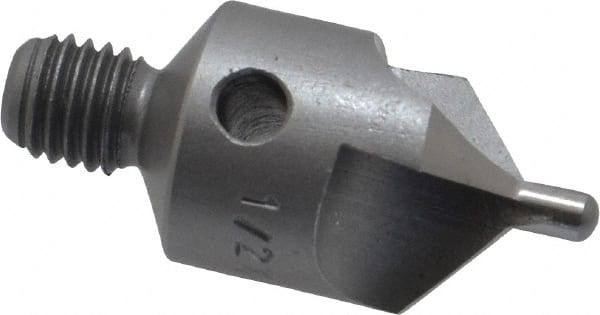 Made in USA - 1-1/8" OAL, 1/2" Head Diam, 3 Flute, 100° Incl Angle, Integral Pilot, Adjustable Stop Countersink - Apex Tool & Supply