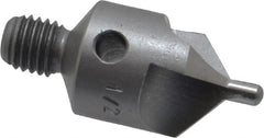 Made in USA - 1-1/8" OAL, 1/2" Head Diam, 3 Flute, 100° Incl Angle, Integral Pilot, Adjustable Stop Countersink - Apex Tool & Supply