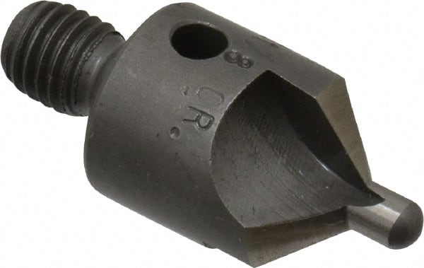 Made in USA - 2-1/2" OAL, 1/2" Head Diam, 3 Flute, 100° Incl Angle, Integral Pilot, Adjustable Stop Countersink - Apex Tool & Supply