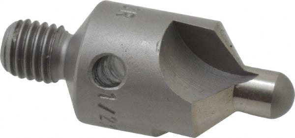 Made in USA - 2-1/2" OAL, 1/2" Head Diam, 3 Flute, 100° Incl Angle, Integral Pilot, Adjustable Stop Countersink - Apex Tool & Supply