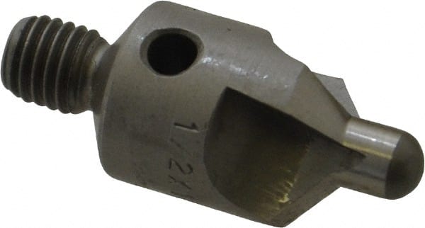 Made in USA - 2-1/2" OAL, 1/2" Head Diam, 3 Flute, 100° Incl Angle, Integral Pilot, Adjustable Stop Countersink - Apex Tool & Supply