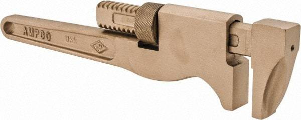 Ampco - 12" Aluminum Bronze Alloy Monkey Wrench - 2-1/4" Pipe Capacity - Apex Tool & Supply
