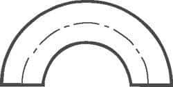 VNE - 1-1/2", Unpolished Style, Sanitary Stainless Steel Pipe 180° U Bend - Butt Weld x Butt Weld Connection, Grade 304 - Apex Tool & Supply