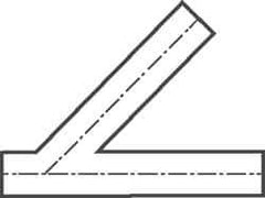 VNE - 4", Unpolished Style, Sanitary Stainless Steel Pipe 45° Lateral - Butt Weld x Butt Weld x Butt Weld Connection, Grade 316L - Apex Tool & Supply