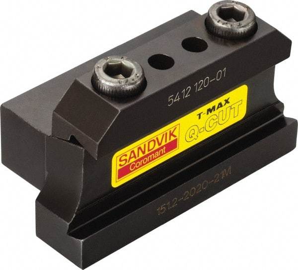 Sandvik Coromant - Tool Block Style 151.20, 25mm Blade Height, 120mm OAL, 52.5mm OAH, Indexable Cutoff Blade Tool Block - 25mm Shank Height, 20mm Shank Width, Series T-Max Q-Cut - Apex Tool & Supply