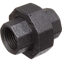 Black Pipe Fittings; Fitting Type: Union; Fitting Size: 1/8″; Material: Malleable Iron; Finish: Black; Fitting Shape: Straight; Thread Standard: NPT; Connection Type: Threaded; Lead Free: No; Standards: ASME B16.39; ASME B1.2.1