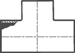 VNE - 1", Unpolished Style, Sanitary Stainless Steel Pipe Tee - Butt Weld x Butt Weld x Butt Weld Connection, Grade 304 - Apex Tool & Supply