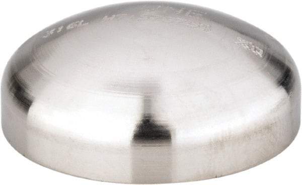 VNE - 1", Unpolished Style, Sanitary Stainless Steel Pipe End Cap - Butt Weld Connection, Grade 316L - Apex Tool & Supply