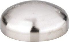 VNE - 1", Unpolished Style, Sanitary Stainless Steel Pipe End Cap - Butt Weld Connection, Grade 316L - Apex Tool & Supply