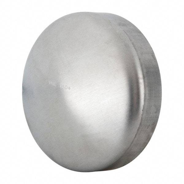 VNE - 4", Unpolished Style, Sanitary Stainless Steel Pipe End Cap - Butt Weld Connection, Grade 304 - Apex Tool & Supply