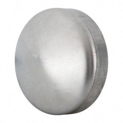 VNE - 4", Unpolished Style, Sanitary Stainless Steel Pipe End Cap - Butt Weld Connection, Grade 304 - Apex Tool & Supply