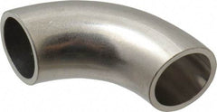 VNE - 3/4", Unpolished Style, Sanitary Stainless Steel Pipe 90° Elbow - Butt Weld x Butt Weld Connection, Grade 316L - Apex Tool & Supply