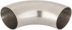 VNE - 2-1/2", Unpolished Style, Sanitary Stainless Steel Pipe 90° Elbow - Butt Weld x Butt Weld Connection, Grade 316L - Apex Tool & Supply