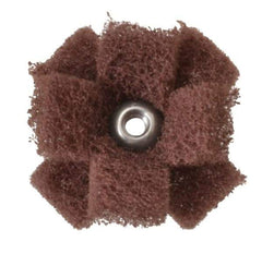 Merit Abrasives - 1-1/2" Diam Medium Density Cross Buff - 2 Plys, 8-32 Thread, Very Fine Grade, 23,000 Max RPM - Apex Tool & Supply