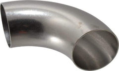 VNE - 2-1/2", Unpolished Style, Sanitary Stainless Steel Pipe 90° Elbow - Butt Weld x Butt Weld Connection, Grade 304 - Apex Tool & Supply