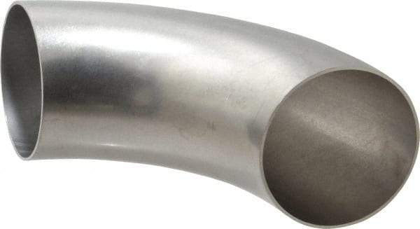 VNE - 4", Unpolished Style, Sanitary Stainless Steel Pipe 90° Elbow - Butt Weld x Butt Weld Connection, Grade 304 - Apex Tool & Supply