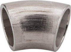 VNE - 3/4", Unpolished Style, Sanitary Stainless Steel Pipe 45° Elbow - Butt Weld x Butt Weld Connection, Grade 304 - Apex Tool & Supply