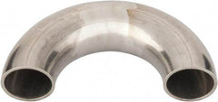 VNE - 1", Unpolished Style, Sanitary Stainless Steel Pipe 180° U Bend - Butt Weld x Butt Weld Connection, Grade 304 - Apex Tool & Supply