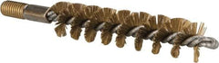 Value Collection - 1" Diam Helical Brass Tube Brush - 0.012" Filament Diam, 4-1/4" Brush Length, 7-1/2" OAL, 1/2-12 Male Shank - Apex Tool & Supply