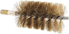 Value Collection - 2-1/2" Diam Helical Brass Tube Brush - 0.014" Filament Diam, 4-1/4" Brush Length, 7-1/2" OAL, 1/2-12 Male Shank - Apex Tool & Supply