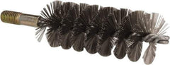 Value Collection - 1-3/4" Diam Helical Stainless Steel Tube Brush - 0.012" Filament Diam, 4-1/4" Brush Length, 7-1/2" OAL, 1/2-12 Male Shank - Apex Tool & Supply