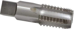 Interstate - 3/4-14 NPT, 5 Flutes, Bright Finish, High Speed Steel, Interrupted Thread Pipe Tap - 29/32 Inch Shank Diameter, 29/32 Inch Shank Diameter, 1-3/8 Inch Thread Length, 0.67 Inch Square Size, Regular Hook - Apex Tool & Supply