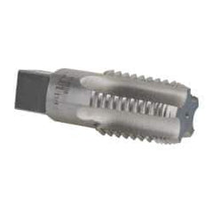 Interstate - 1 - 11-1/2 NPT, 5 Flutes, Bright Finish, High Speed Steel, Interrupted Thread Pipe Tap - 1-1/8 Inch Shank Diameter, 1-1/8 Inch Shank Diameter, 1-3/4 Inch Thread Length, 0.84 Inch Square Size, Regular Hook - Apex Tool & Supply