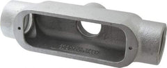 Cooper Crouse-Hinds - Form 5, TB Body, 1-1/2" Trade, Rigid Malleable Iron Conduit Body - Oval, 9" OAL, 36 cc Capacity, Gray - Apex Tool & Supply