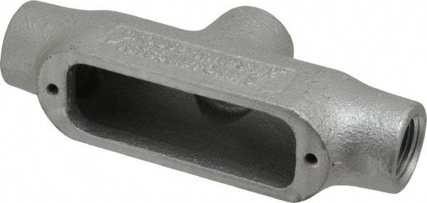 Cooper Crouse-Hinds - Form 5, TB Body, 1/2" Trade, Rigid Malleable Iron Conduit Body - Oval, 5.38" OAL, 6 cc Capacity, Gray - Apex Tool & Supply