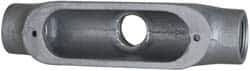 Cooper Crouse-Hinds - Form 5, TB Body, 2" Trade, Rigid Malleable Iron Conduit Body - Oval, 11-1/2" OAL, 76 cc Capacity, Gray - Apex Tool & Supply