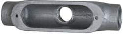 Cooper Crouse-Hinds - Form 5, TB Body, 2" Trade, Rigid Malleable Iron Conduit Body - Oval, 11-1/2" OAL, 76 cc Capacity, Gray - Apex Tool & Supply