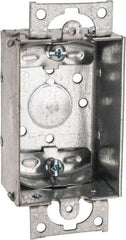 Cooper Crouse-Hinds - 1 Gang, (5) 1/2" Knockouts, Steel Rectangle Switch Box - 3" Overall Height x 2" Overall Width x 1-1/2" Overall Depth - Apex Tool & Supply