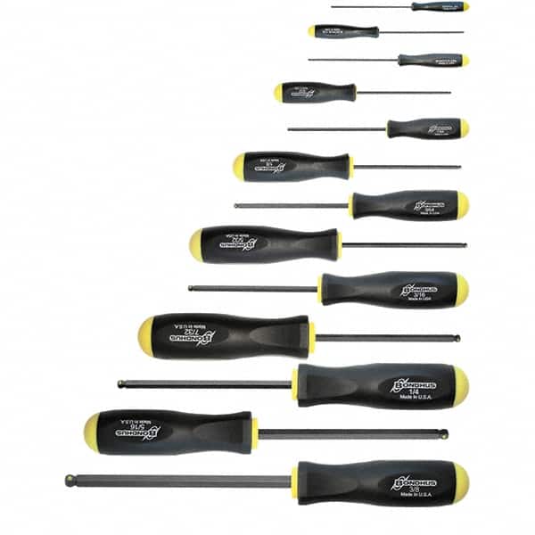 Bondhus - Hex Driver Sets Tool Type: Ball End Size Range (Inch): 0.050 - 3/8 - Apex Tool & Supply