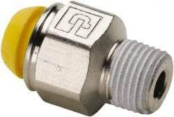 Parker - 10mm Outside Diam, 1/2-14 BSPT, Nickel Plated Brass Push-to-Connect Tube Male Connector - 300 Max psi, Tube to Male BSPT Connection - Apex Tool & Supply