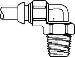 Parker - 10mm Outside Diam, 3/8-19 BSPT, Nickel Plated Brass Push-to-Connect Tube Male Elbow Compact - 300 Max psi, Tube to Male Connection - Apex Tool & Supply