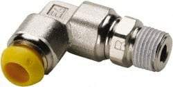 Parker - 12mm Outside Diam, 1/4-19 BSPT, Nickel Plated Brass Push-to-Connect Tube Male Elbow - 300 Max psi, Tube to Male BSPT Connection - Apex Tool & Supply