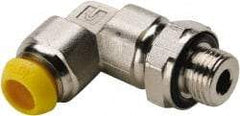 Parker - 14mm Outside Diam, 1/2-14 BSPP, Nickel Plated Brass Push-to-Connect Tube Male Elbow - 300 Max psi, Tube to Male BSPP Connection - Apex Tool & Supply