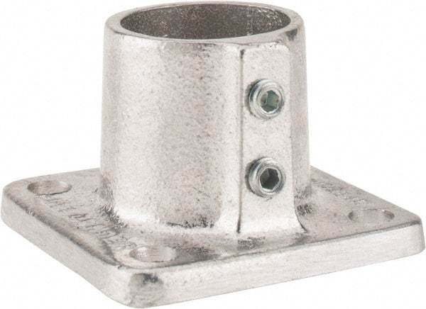 Hollaender - 1-1/4" Pipe, Base Flange, Aluminum Alloy Flange Pipe Rail Fitting - Bright Finish - Apex Tool & Supply