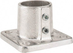 Hollaender - 1-1/4" Pipe, Base Flange, Aluminum Alloy Flange Pipe Rail Fitting - Bright Finish - Apex Tool & Supply