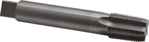 Interstate - 3/4-14 NPT, 5 Flute, Plug Chamfer, Bright Finish, High Speed Steel, Extension Pipe Tap - 6" OAL, 29/32" Shank Diam, 1-3/8" Thread Length, 0.679" Square Size - Apex Tool & Supply