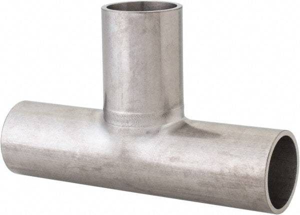 VNE - 1", Unpolished Style, Sanitary Stainless Steel Pipe Tee - Butt Weld x Butt Weld x Butt Weld Connection, Grade 316L - Apex Tool & Supply