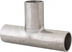 VNE - 1", Unpolished Style, Sanitary Stainless Steel Pipe Tee - Butt Weld x Butt Weld x Butt Weld Connection, Grade 316L - Apex Tool & Supply
