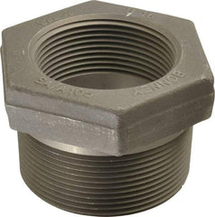 Made in USA - Size 3 x 2-1/2", Class 3,000, Forged Carbon Steel Black Pipe Hex Bushing - 3,000 psi, Threaded End Connection - Apex Tool & Supply