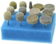 Grier Abrasives - 13 Piece Aluminum Oxide Silicon Carbide Unitized Abrasive Point Set - Includes Shapes B44, B90 & W201 - Apex Tool & Supply