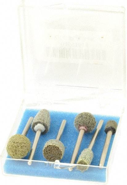 Grier Abrasives - 6 Piece Aluminum Oxide Silicon Carbide Unitized Abrasive Point Set - Includes Shapes B121, B52, B90, W160, W163 & W183 - Apex Tool & Supply