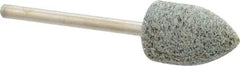 Grier Abrasives - 1/2" Head Diam x 3/4" Thickness, B42, Pointed End, Aluminum Oxide Mounted Point - Green-Gray, Fine Grade, 33,750 RPM - Apex Tool & Supply