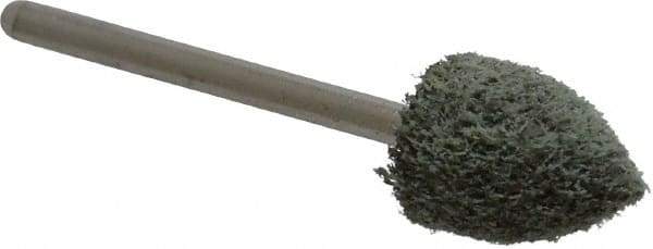Grier Abrasives - 1/2" Head Diam x 3/4" Thickness, B42, Pointed End, Aluminum Oxide Mounted Point - Green-Gray, Coarse Grade, 33,750 RPM - Apex Tool & Supply