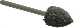 Grier Abrasives - 1/2" Head Diam x 3/4" Thickness, B42, Pointed End, Aluminum Oxide Mounted Point - Green-Gray, Coarse Grade, 33,750 RPM - Apex Tool & Supply
